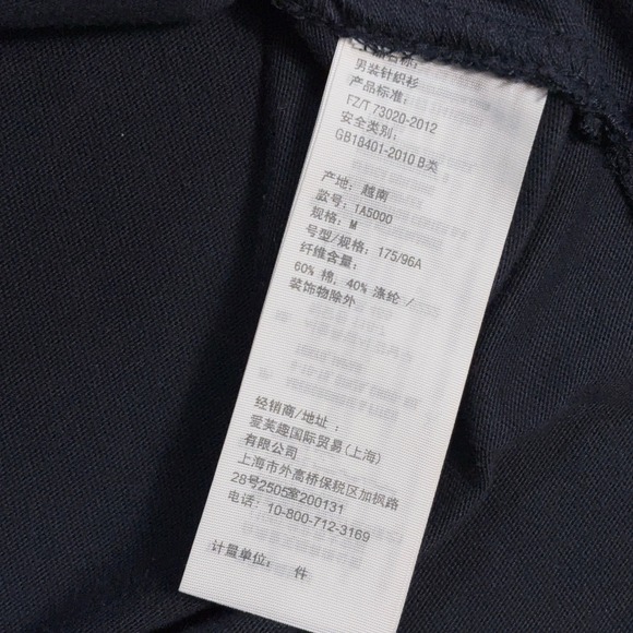 Abercrombie & Fitch Muscle Polo Shirt Men's M Dark Navy Polka Dot Pocket Stretch - Picture 11 of 14